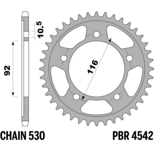 R-4542 PBR Steel Rear Sprocket — Kawasaki