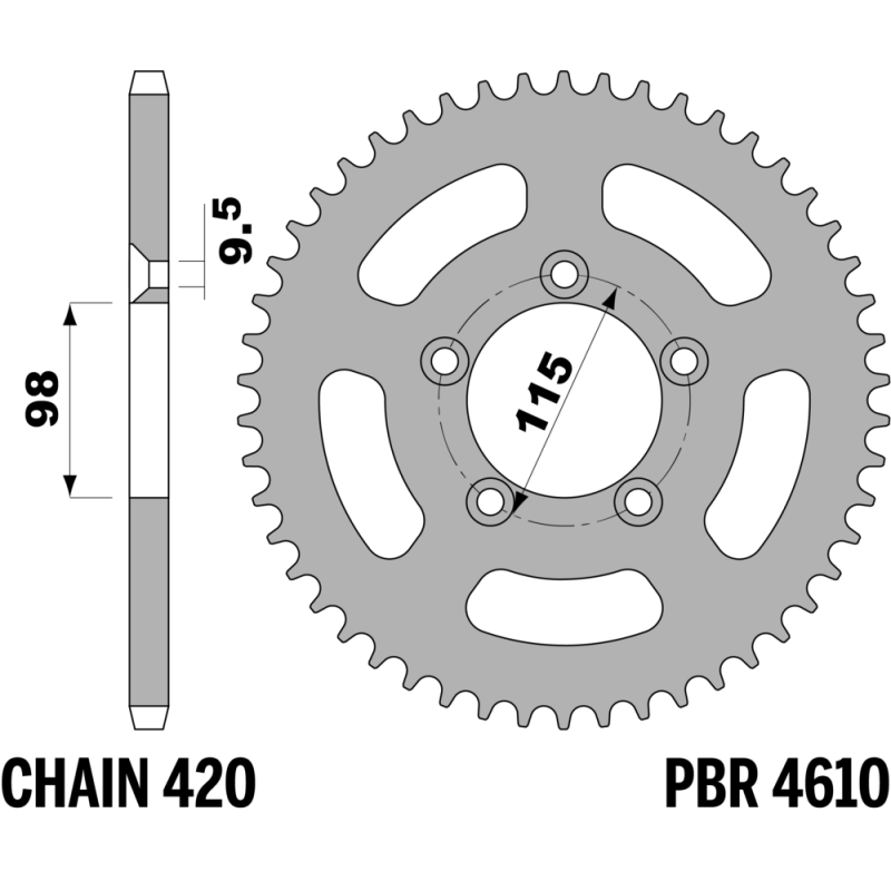 R-4610 PBR Steel Rear Sprocket — Husqvarna