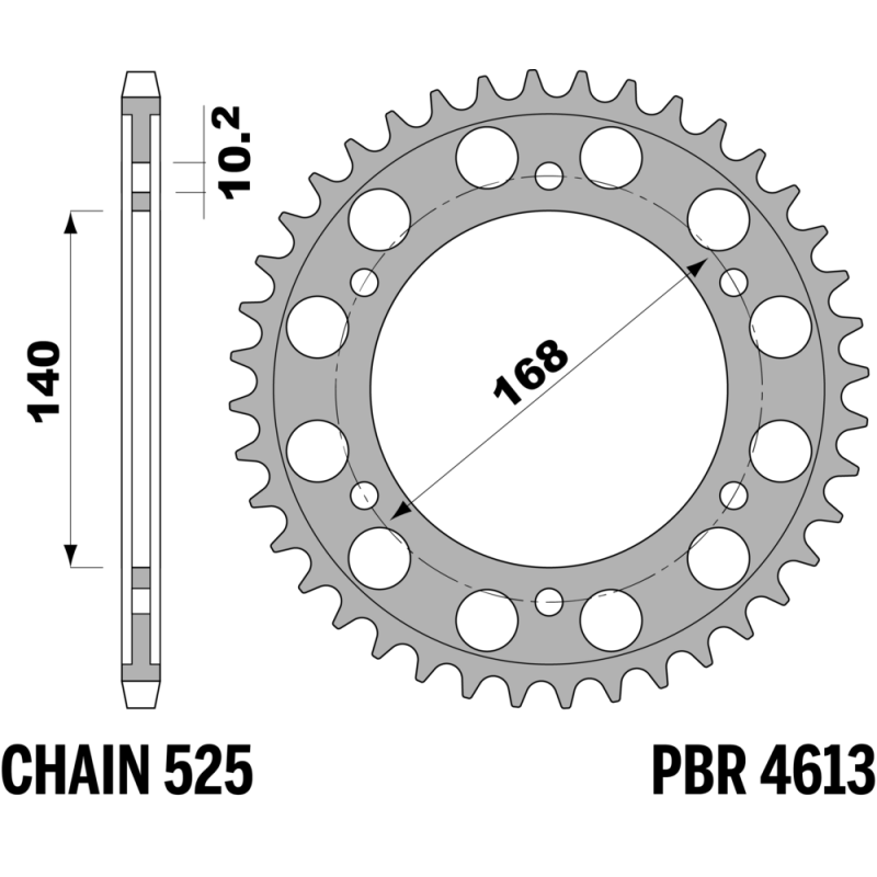 R-4613-42TEMP PBR Tempered Steel Rear Sprocket — BMW