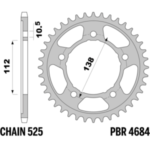 R-4684 PBR Steel Rear Sprocket — Yamaha