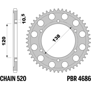 R-4686 PBR Steel Rear Sprocket — Honda