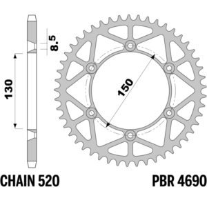 R-4690 PBR C-Light Steel Rear Sprocket-YZ/YZF/WRF — Fantic / Yamaha