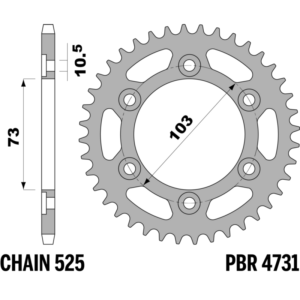 R-4731 PBR Steel Rear Sprocket — Ducati