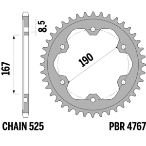 R-4767 PBR Steel Rear Sprocket — Triumph
