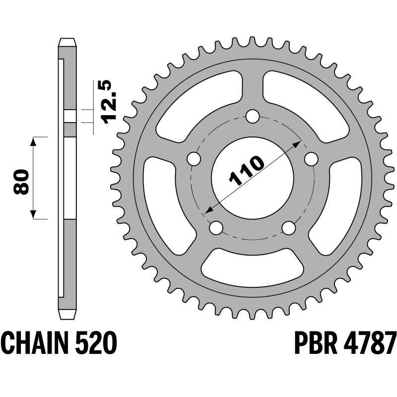 R-4787 PBR Steel Rear Sprocket — Honda
