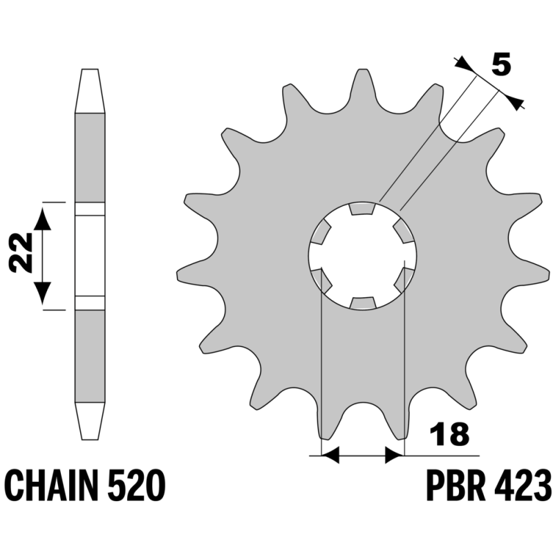 F-0423 PBR Front Sprocket — Kawasaki