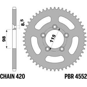 R-4552TAO PBR Orange Alloy Rear Sprocket — KTM