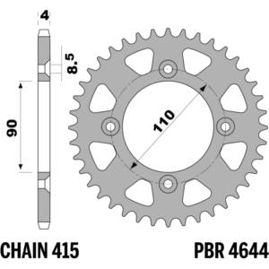 R-4644TAO PBR Orange Alloy Rear Sprocket — KTM