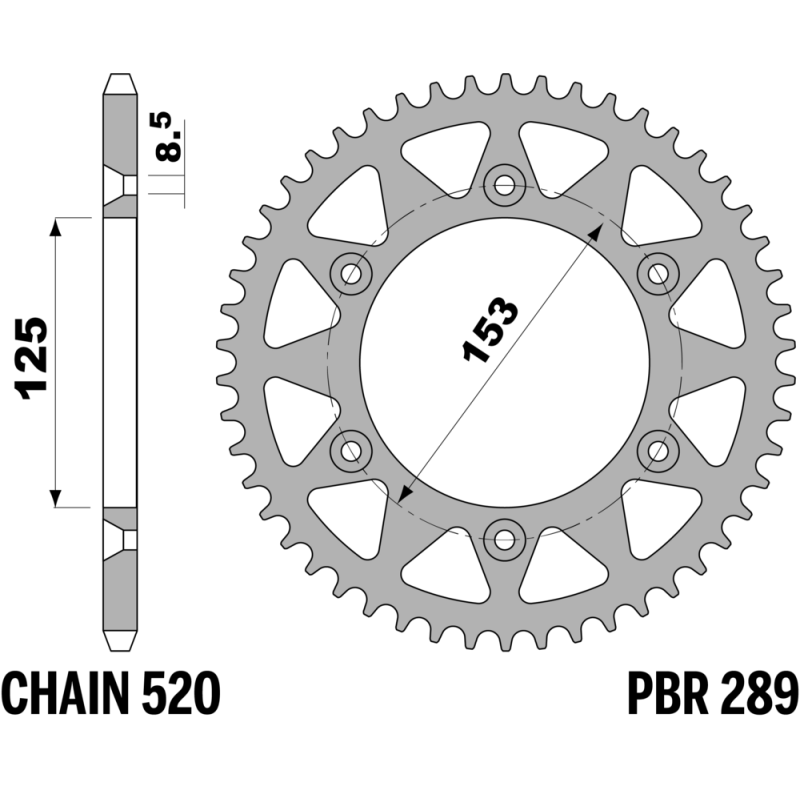 R-0289TA PBR Alloy Rear Sprocket — Honda