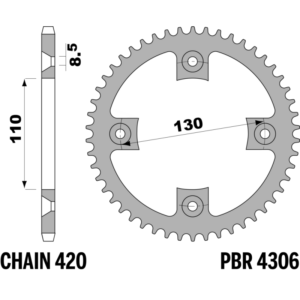 R-4306 PBR Steel Rear Sprocket — Honda