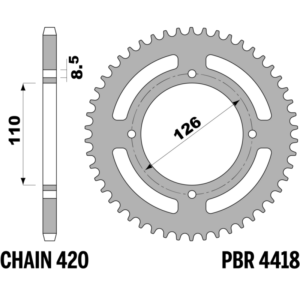 R-4418 PBR Steel Rear Sprocket — Kawasaki / Suzuki