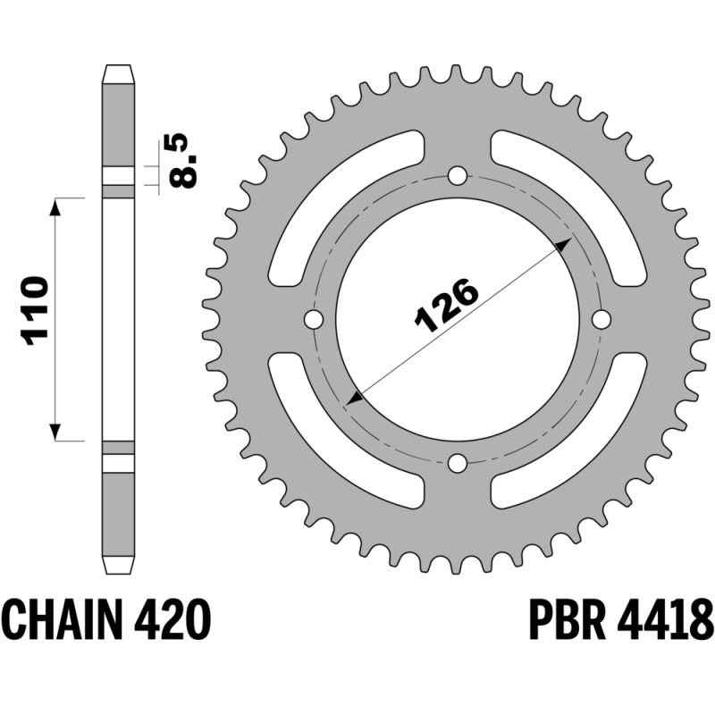R-4418 PBR Steel Rear Sprocket — Kawasaki / Suzuki