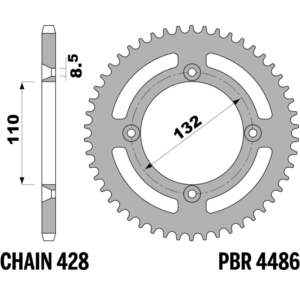 R-4486TA PBR Alloy Rear Sprocket — Gas Gas / Husqvarna / KTM