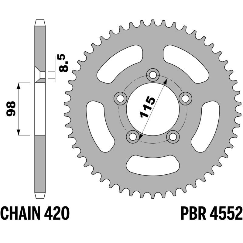 R-4552TA PBR Alloy Rear Sprocket — Gas Gas / Husqvarna / KTM