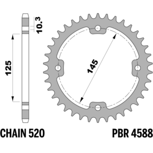 R-4588 PBR Steel Rear Sprocket — Yamaha