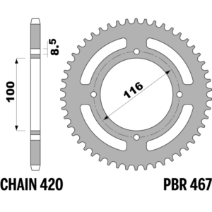 R-0467 PBR Steel Rear Sprocket — Kawasaki / Suzuki