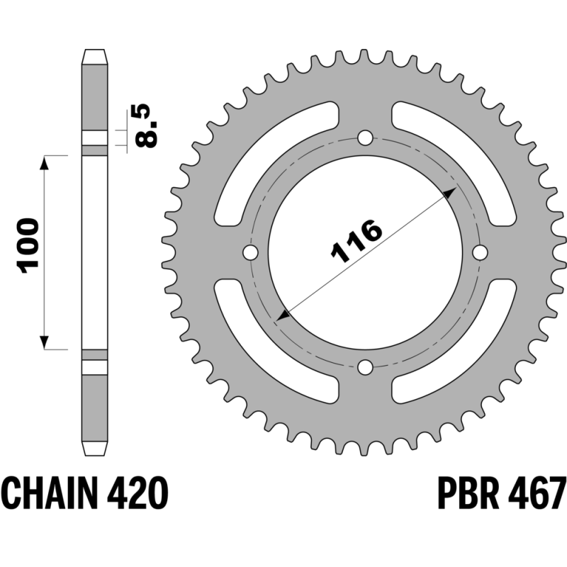 R-0467TA PBR Alloy Rear Sprocket — Kawasaki / Suzuki