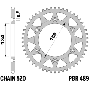 R-0489 PBR Steel Rear Sprocket — Kawasaki / Suzuki