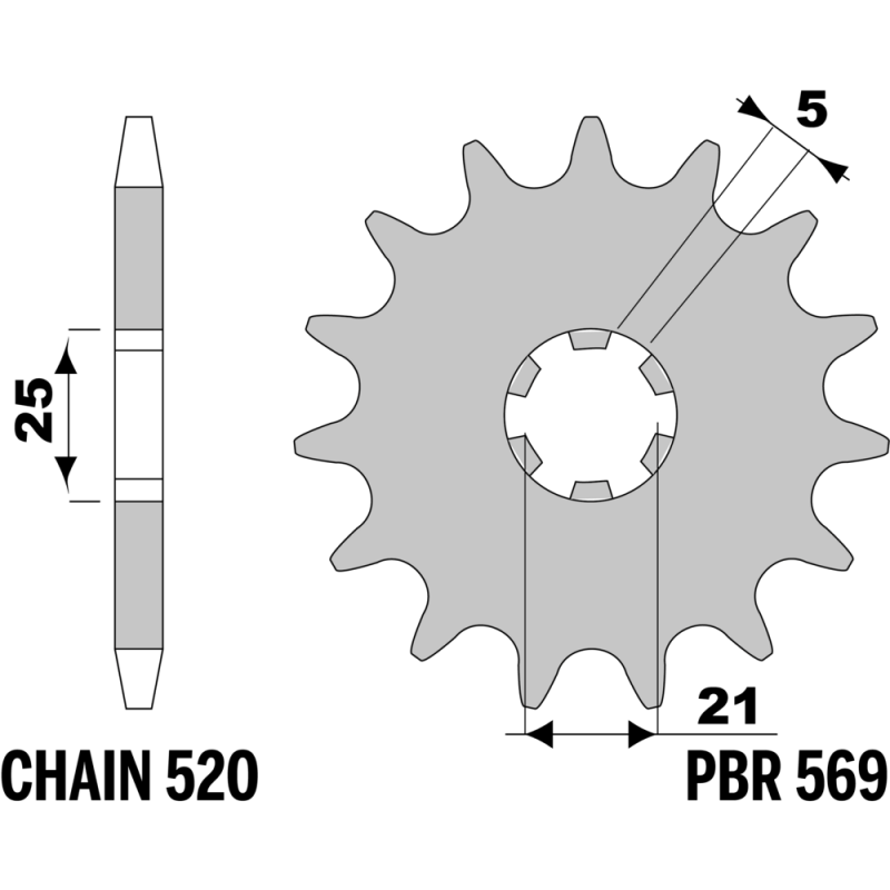F-0569 PBR Front Sprocket — Kawasaki / Yamaha
