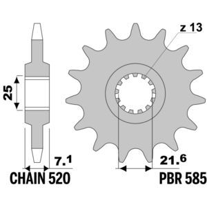 F-0585 PBR Front Sprocket — Kawasaki