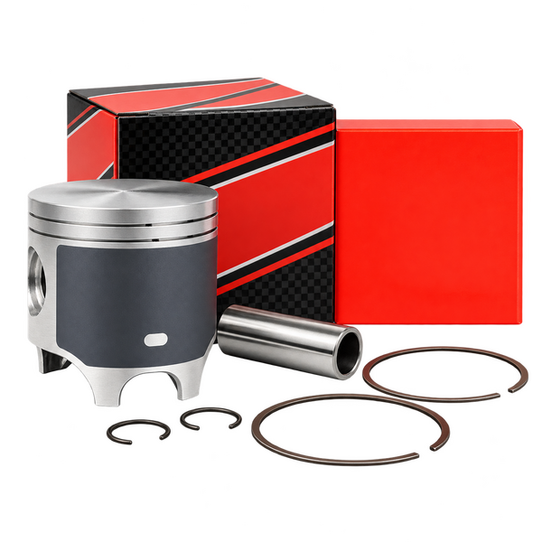 BWX double-ring two-stroke piston kit with two rings, wrist pin and circlips