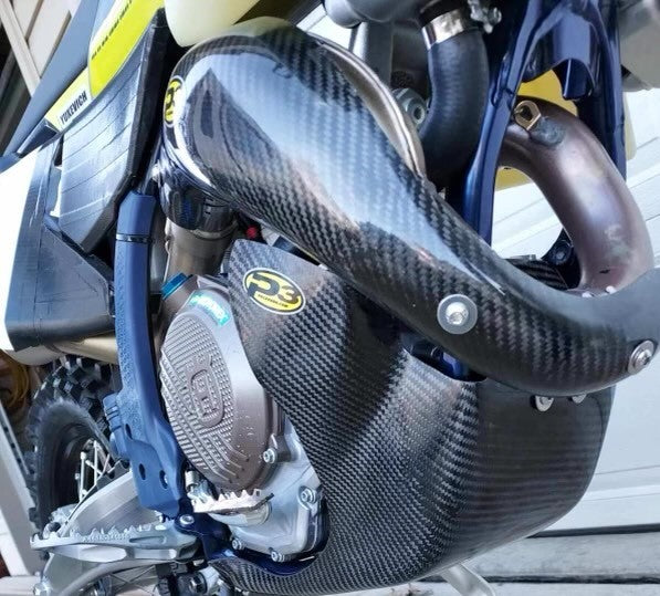 P3 Carbon Skid Plate KTM SX-F/XC-F/EXC-F/WX-F | HUSQ FC/FX/FE 250/350 | GasGas 250/350F | 2023 - 2024 (See Fitment Chart) With Integrated Linkage Guard (See Product 301095 for No Linkage Guard)