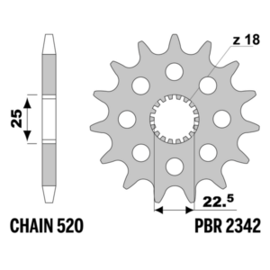 PBR Front Sprocket — Triumph